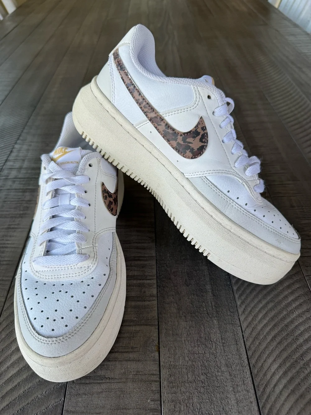Nike Court Vision Leopardate Retro Platform Sneakers Leopard Women’s Size 9.6